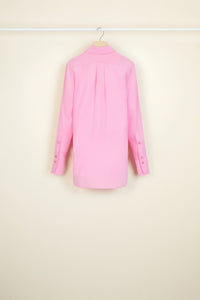 Blouse drapée en soie - Pivoine