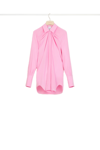 Blouse drapée en soie - Pivoine