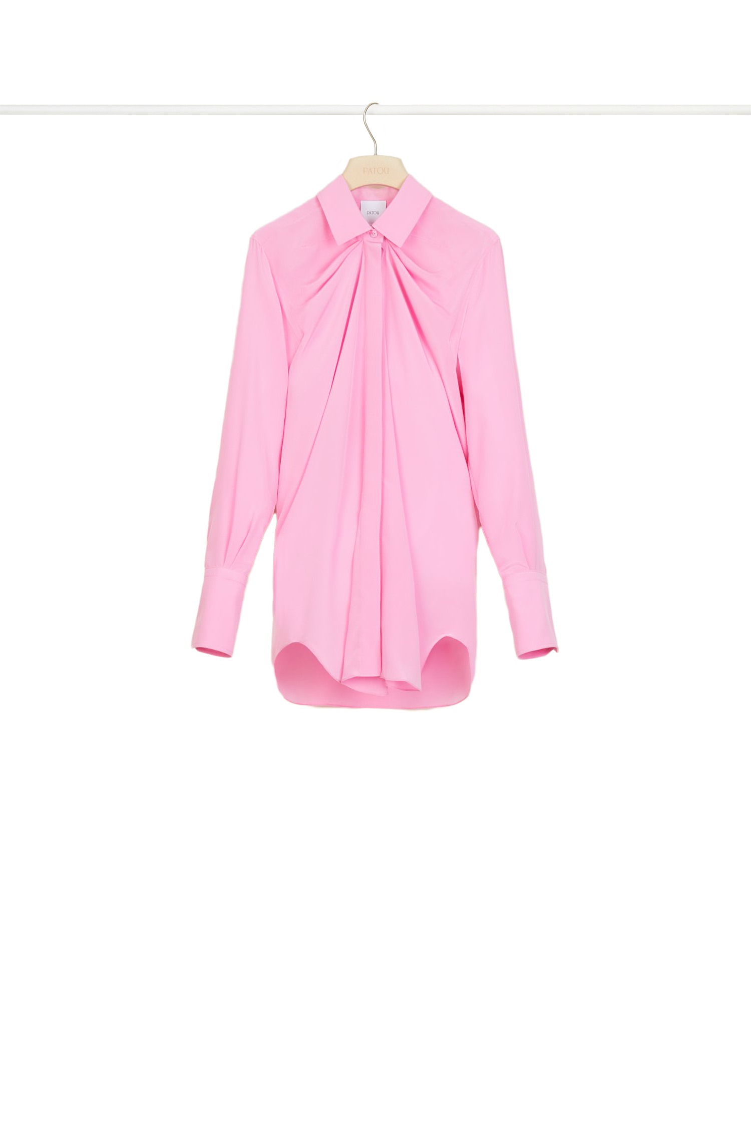 Blouse drapée en soie - Pivoine