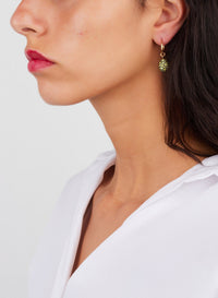 Boucles d'oreilles Tabou en Or Rose 18K & Peridot et Diamant Brun