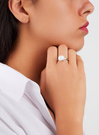 Bague Capri Ceramica en Or Blanc 18K & Diamant Blanc et Céramique