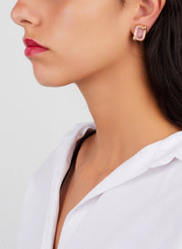 Boucles d'oreilles Ritratto en Or Rose 18K & Diamant Marron & Rose