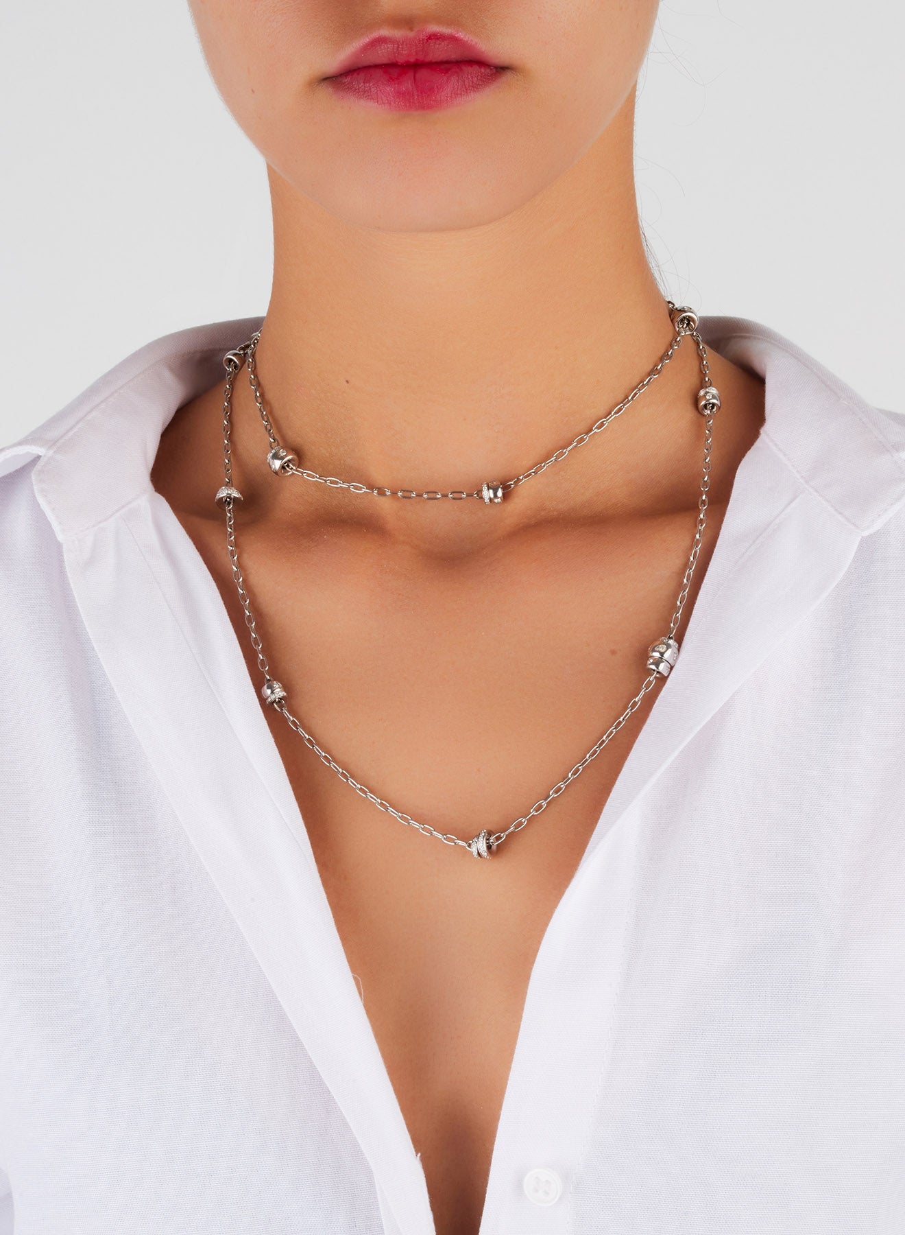Collier Iconica en Or Blanc 18K & Diamant Blanc