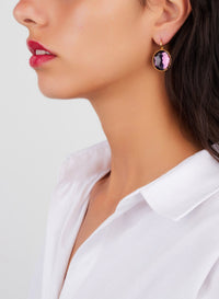 Boucles d'oreilles Narciso en Or Rose & Blanc 18K & Améthyste