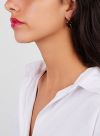 Boucles d'oreilles Lola en Or Rose 18K & Quartz Fumé