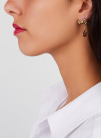 Boucles d'oreilles Forever en Or Blanc 18K & Diamant Brun Fumé