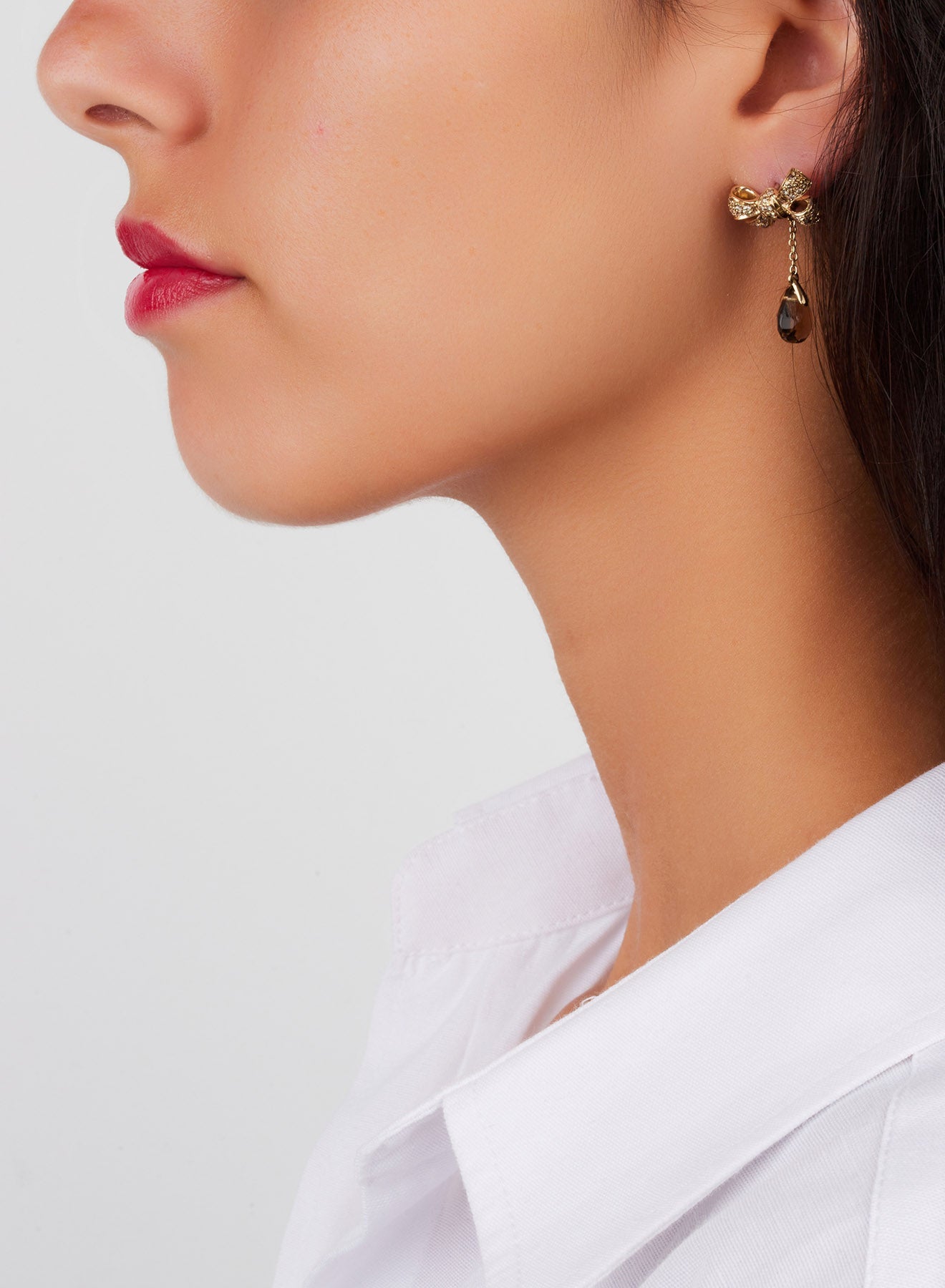 Boucles d'oreilles Forever en Or Blanc 18K & Diamant Brun Fumé