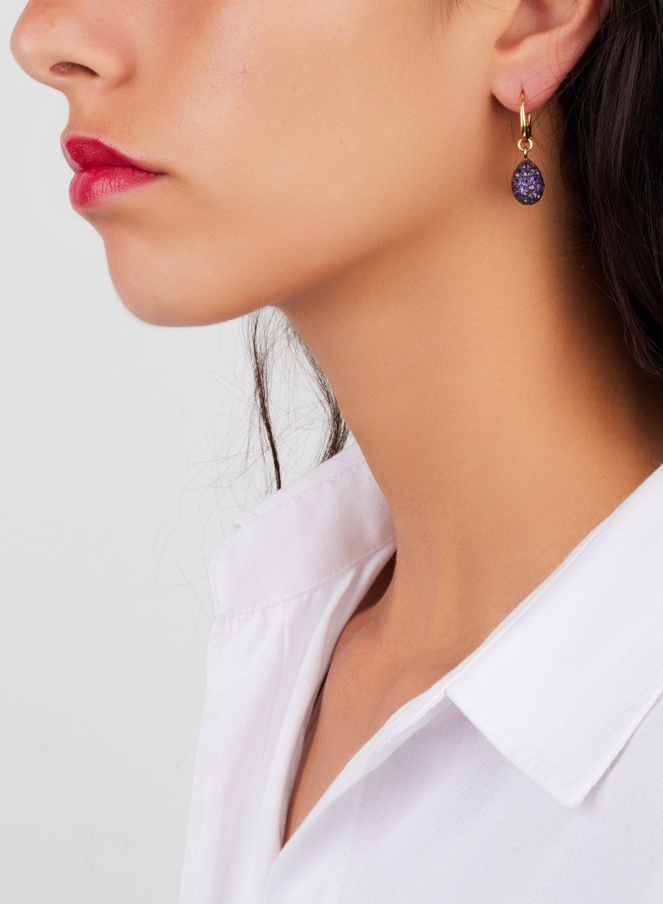Boucles d'oreilles Tabou en Or Rose 18K & Améthyste