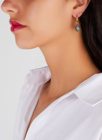 Boucles d'oreilles Tabou en Or Rose 18K & Topaze Bleue