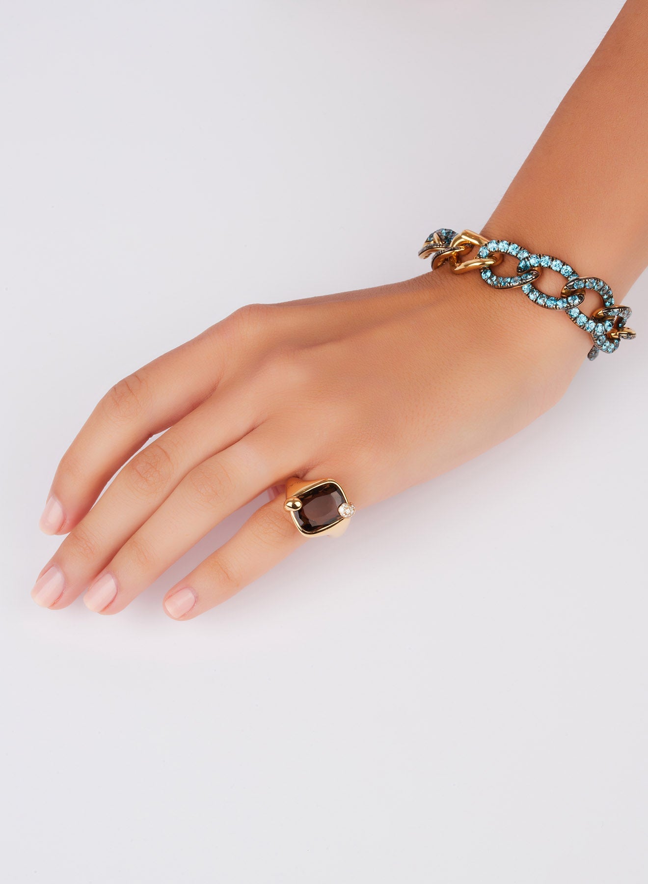 Bracelet Tango en Or Rose 18K & Zircon Bleue