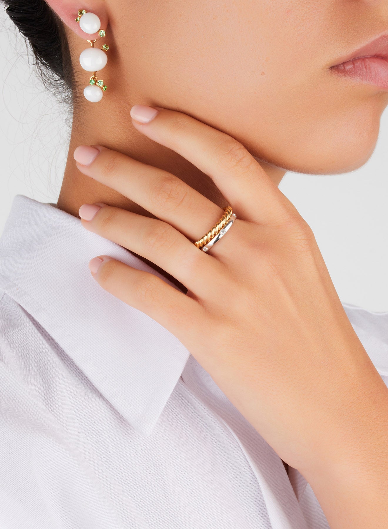 Boucles d'oreilles Capri Ceramica en Or Rose 18K & Grenat tsavorite et Céramique