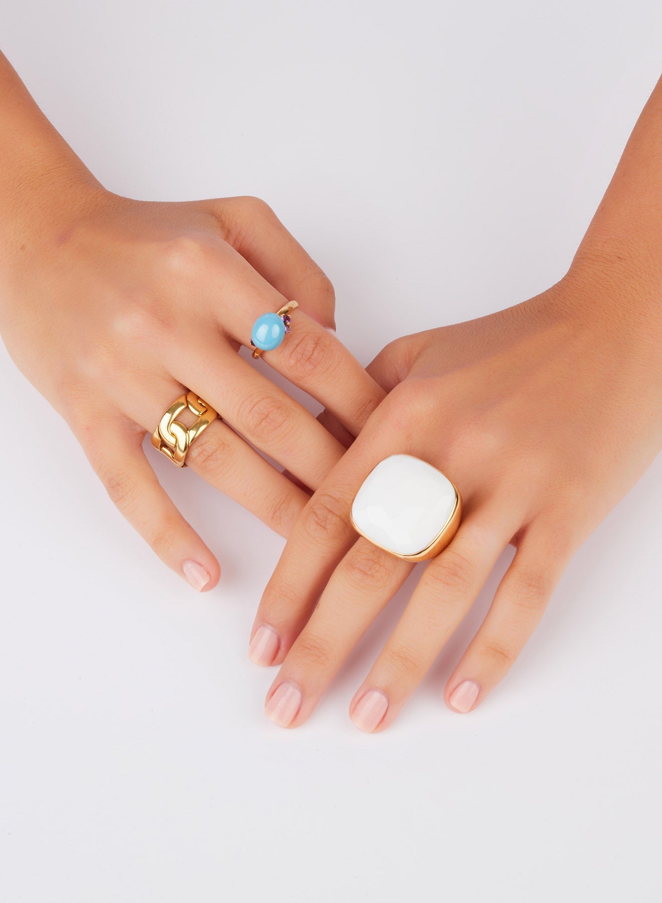 Bague Victoria en Or Rose 18K & Cacholong