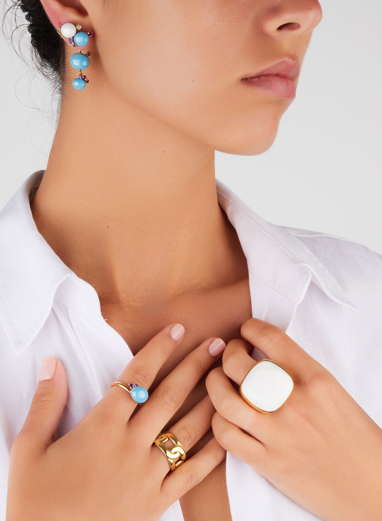 Bague Capri Ceramica en Or Rose 18K & Améthyste et Céramique