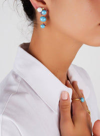 Boucles d'oreilles Capri Ceramica en Or Rose 18K & Grenat tsavorite et Céramique