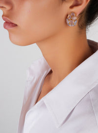 Boucles d'oreilles Capri en Or Rose 18K & Calcédoine