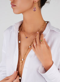 Bague M'Ama Non M'Ama en Or Rose 18K & Peridot et Diamant Brun