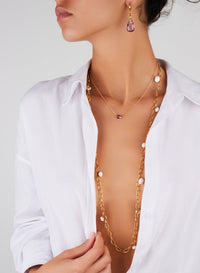 Collier Capri Ceramica en Or Rose 18K & Grenat tsavorite et Céramique