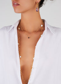 Collier M'Ama Non M'Ama en Or Rose 18K & Améthyste et Grenat tsavorite