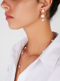Boucles d'oreilles Capri Ceramica en Or Rose 18K & Rubis et Céramique