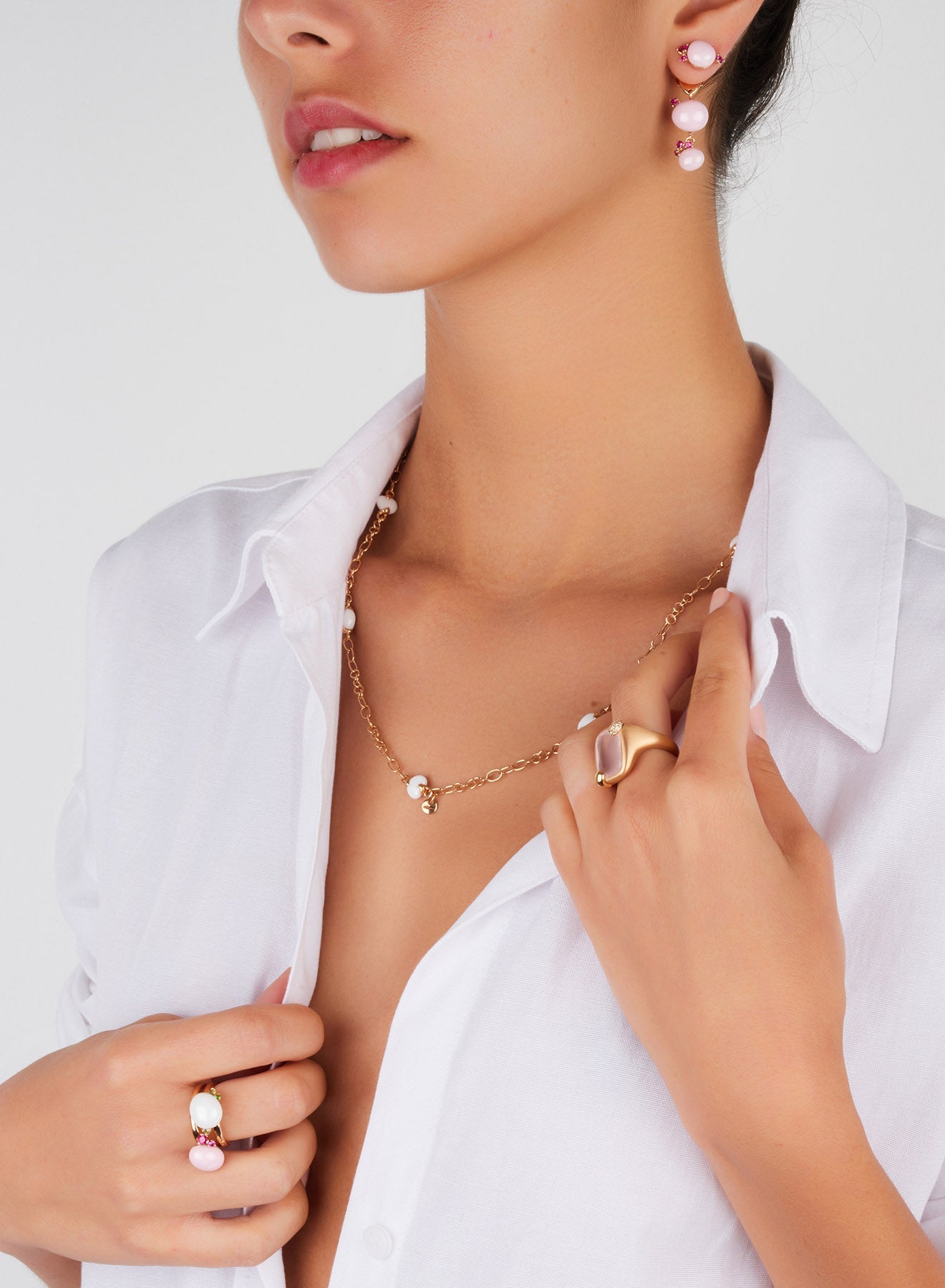 Collier Capri Ceramica en Or Rose 18K & Céramique