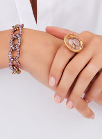 Bracelet Tango en Or Rose 18K & Saphir Rose
