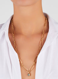Collier Gold en Or Rose 18K & Cristal de Roche
