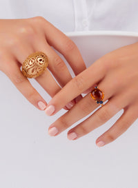 Bague Arabesque en Or Rose 18K