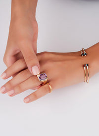 Bracelet M'Ama Non M'Ama en Or Rose 18K & Grenat et Diamant Blanc
