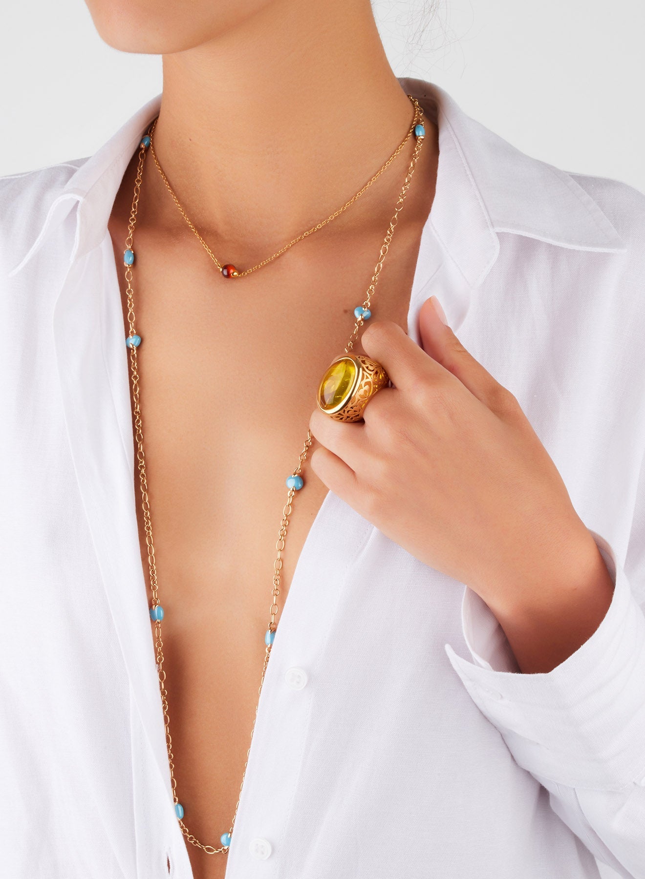 Collier Capri Ceramica en Or Rose 18K & Céramique