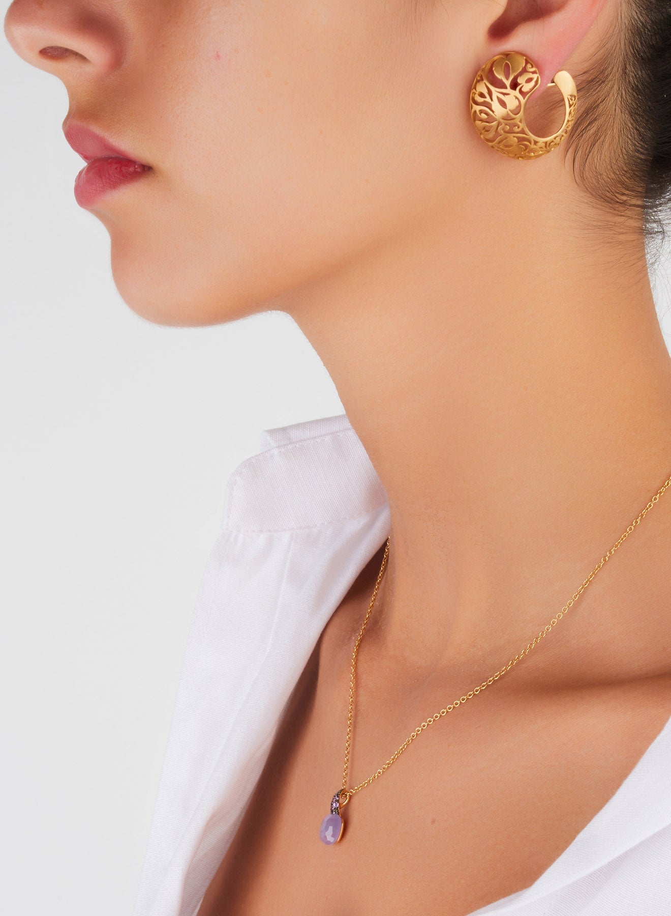 Boucles d'oreilles Arabesque en Or Rose 18K
