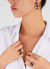 Boucles d'oreilles Capri Ceramica en Or Rose 18K & Saphir Bleu et Céramique