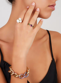 Bague M'Ama Non M'Ama en Or Rose 18K & Améthyste et Grenat tsavorite
