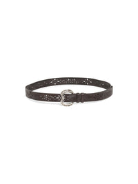 Ceinture A.Ferretti à boucle et perforations en cuir - Marron foncé