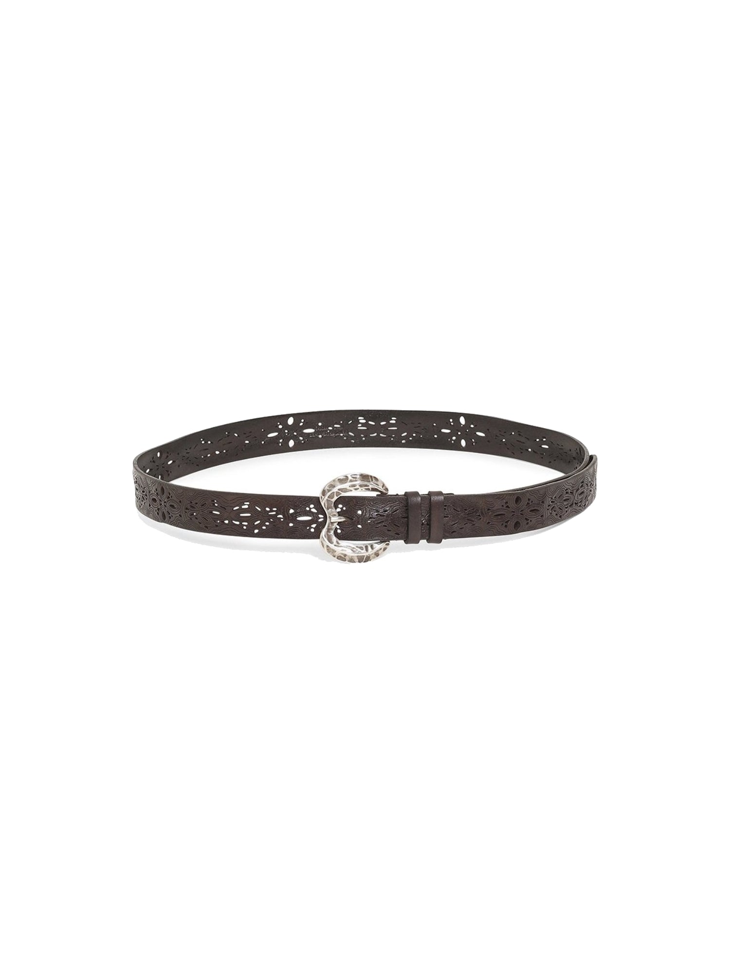 Ceinture A.Ferretti à boucle et perforations en cuir - Marron foncé