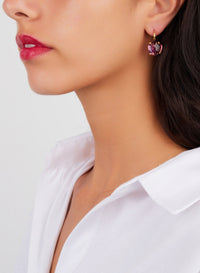 Boucles d'oreilles Lola en Or Rose 18K & Quartz Citron