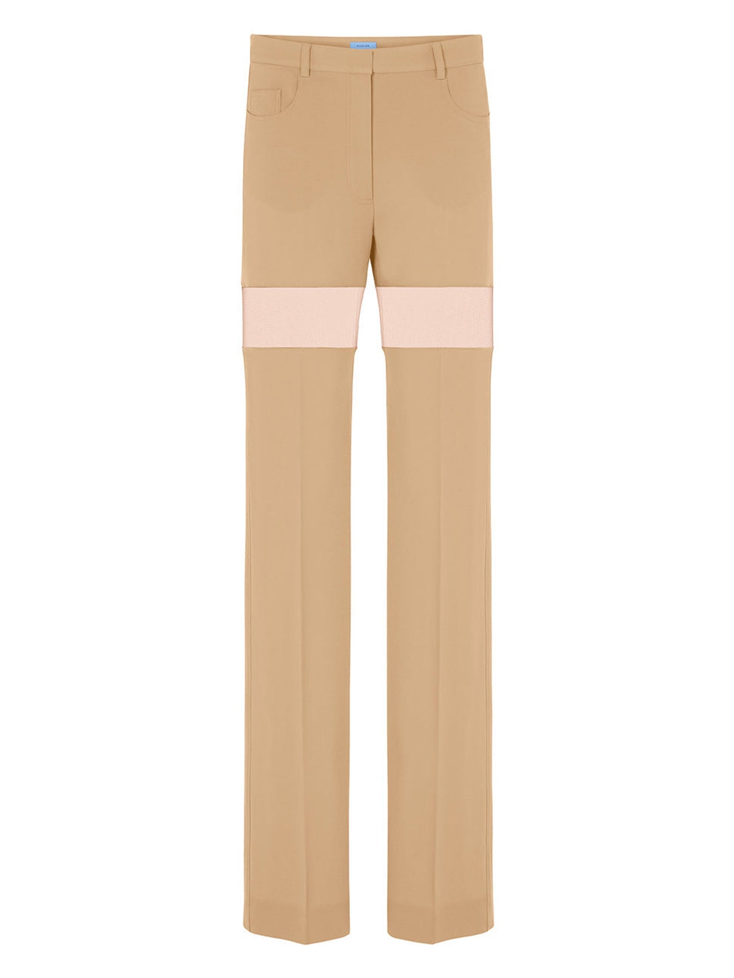Pantalon illusion en laine - Beige & Nude