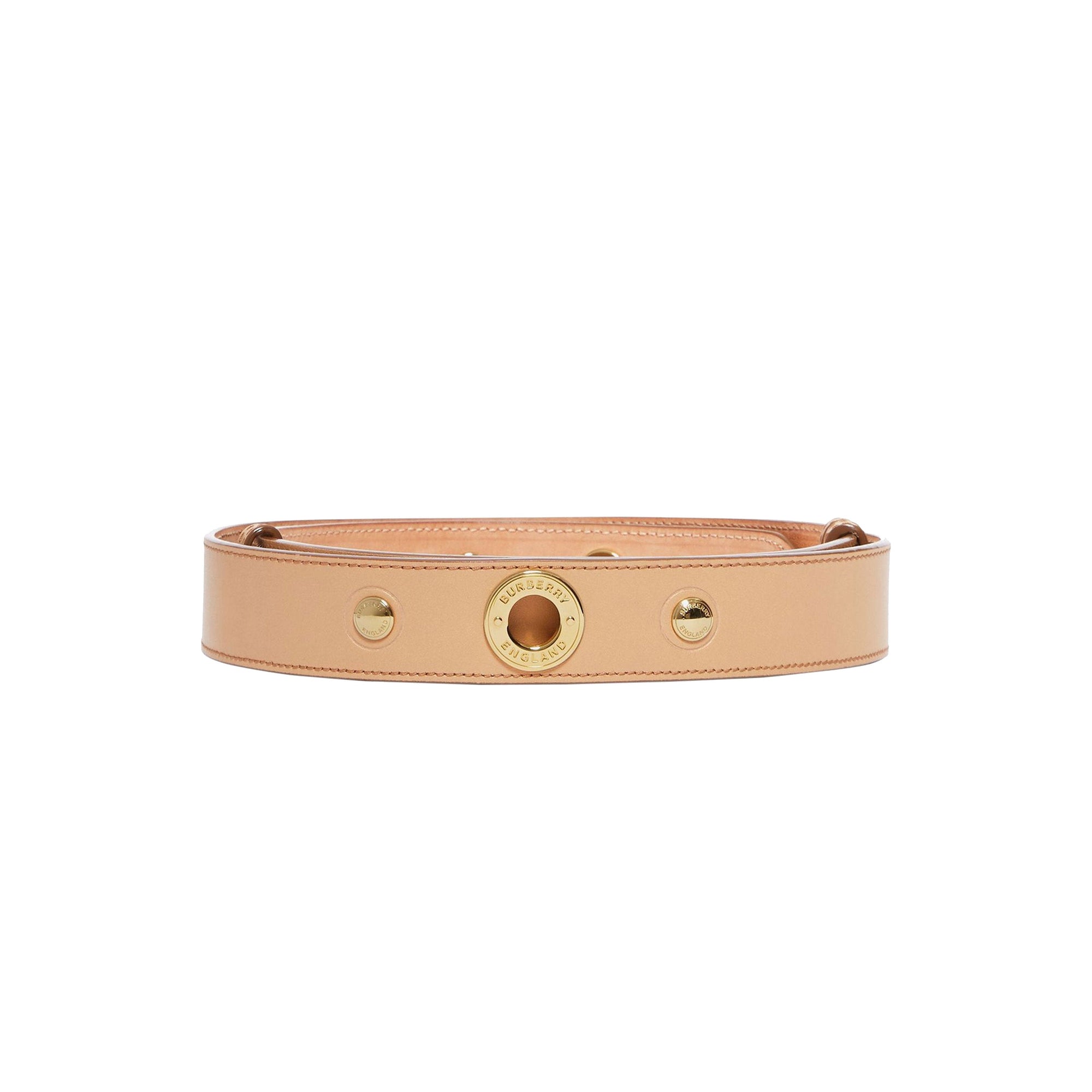 Ceinture en cuir à triple pression - Miel