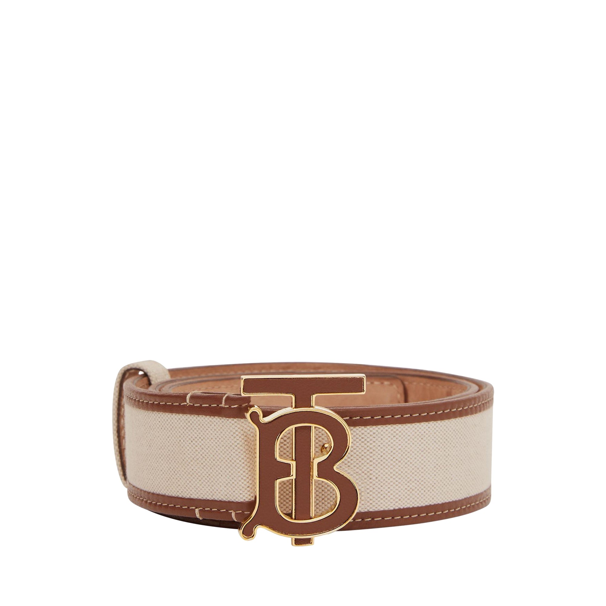 Ceinture en toile et cuir Monogram - Naturel