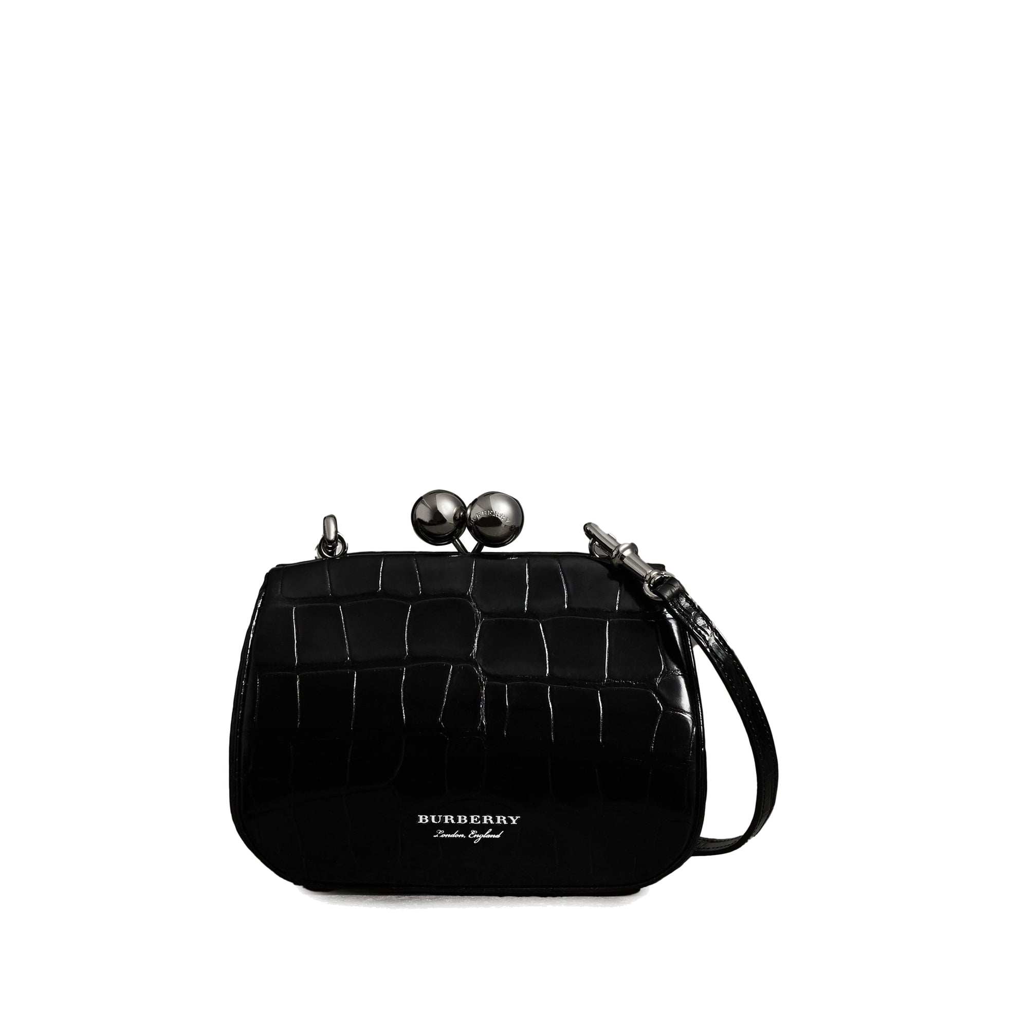 Petit sac porte-monnaie en alligator - Noir
