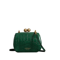 Petit sac porte-monnaie en alligator - Vert Sombre