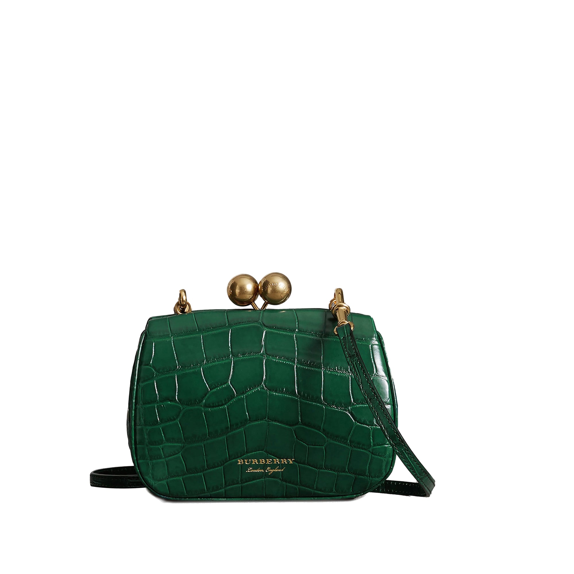Petit sac porte-monnaie en alligator - Vert Sombre