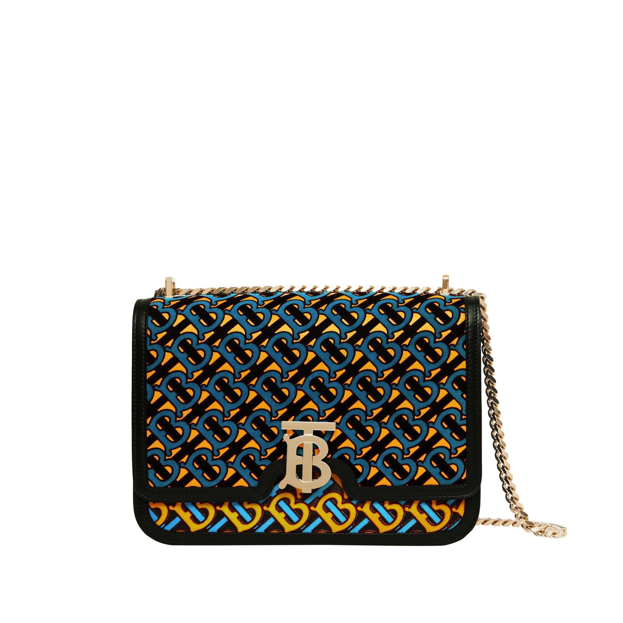 Sac TB moyen en cuir floqué Monogram - Quartz Jaune