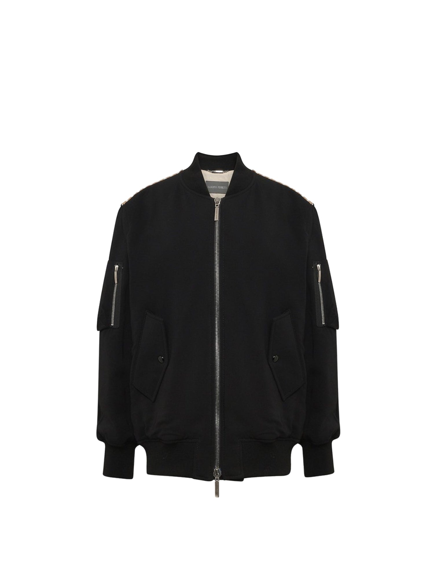 Bomber A.Ferretti zippée à dos imprimé - Noir