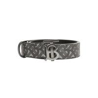 Ceinture en toile écologique et cuir monogram - Anthracite & noir