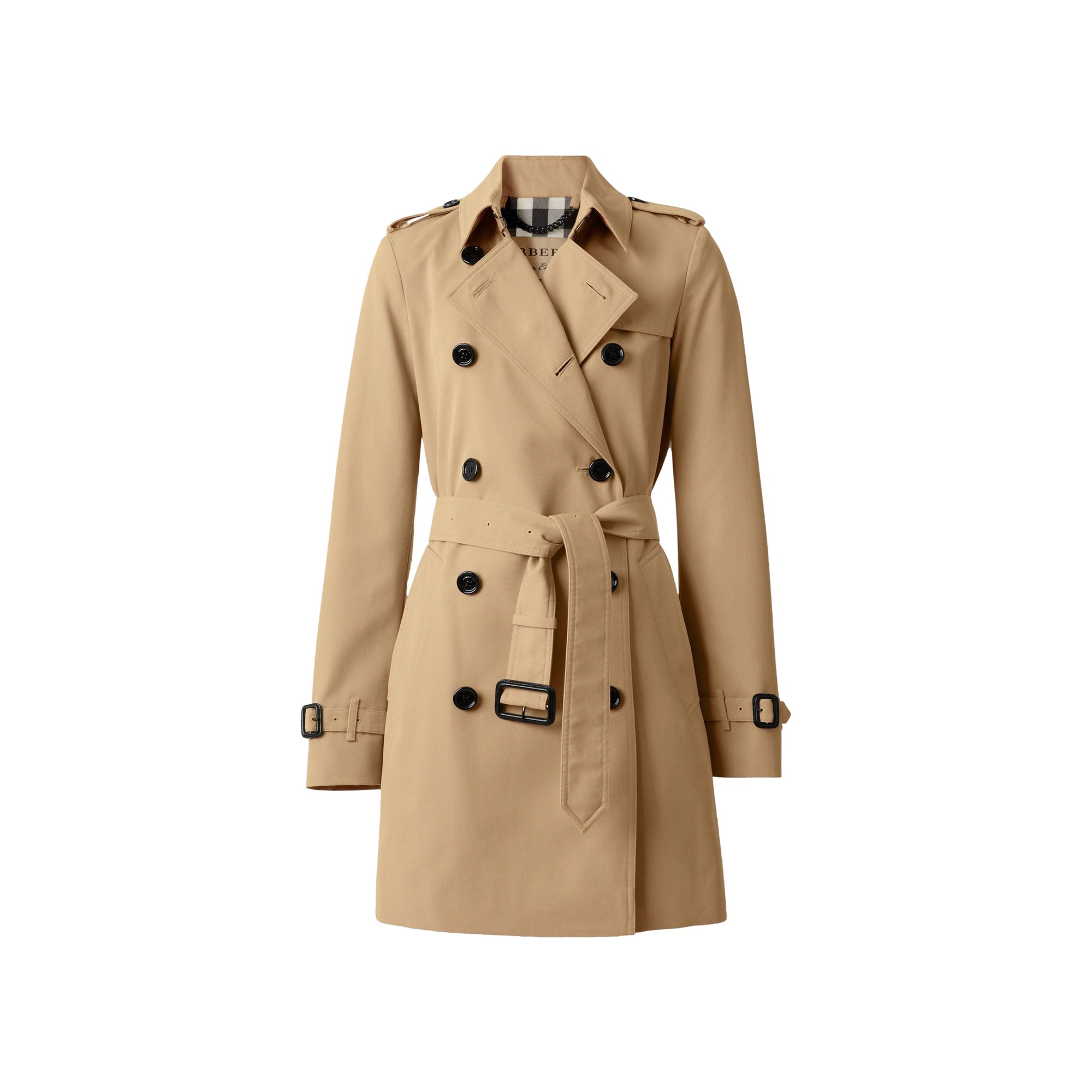 Trench-coat en coton technique - Miel