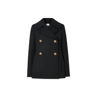 Caban en laine double face - Noir