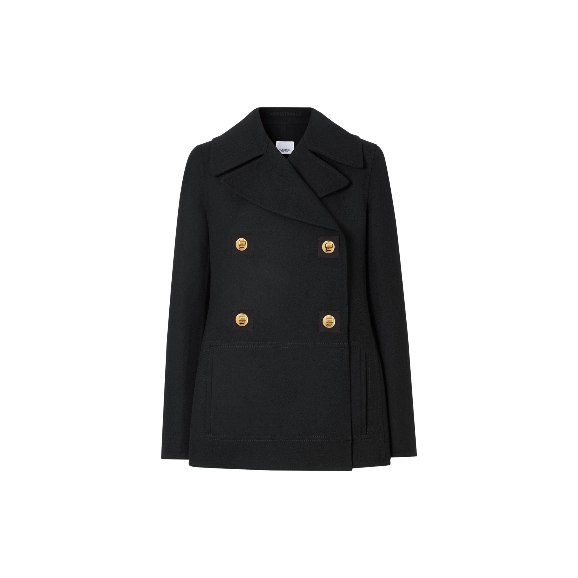 Caban en laine double face - Noir