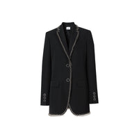 Veste tailleur en laine avec anneau - Noir