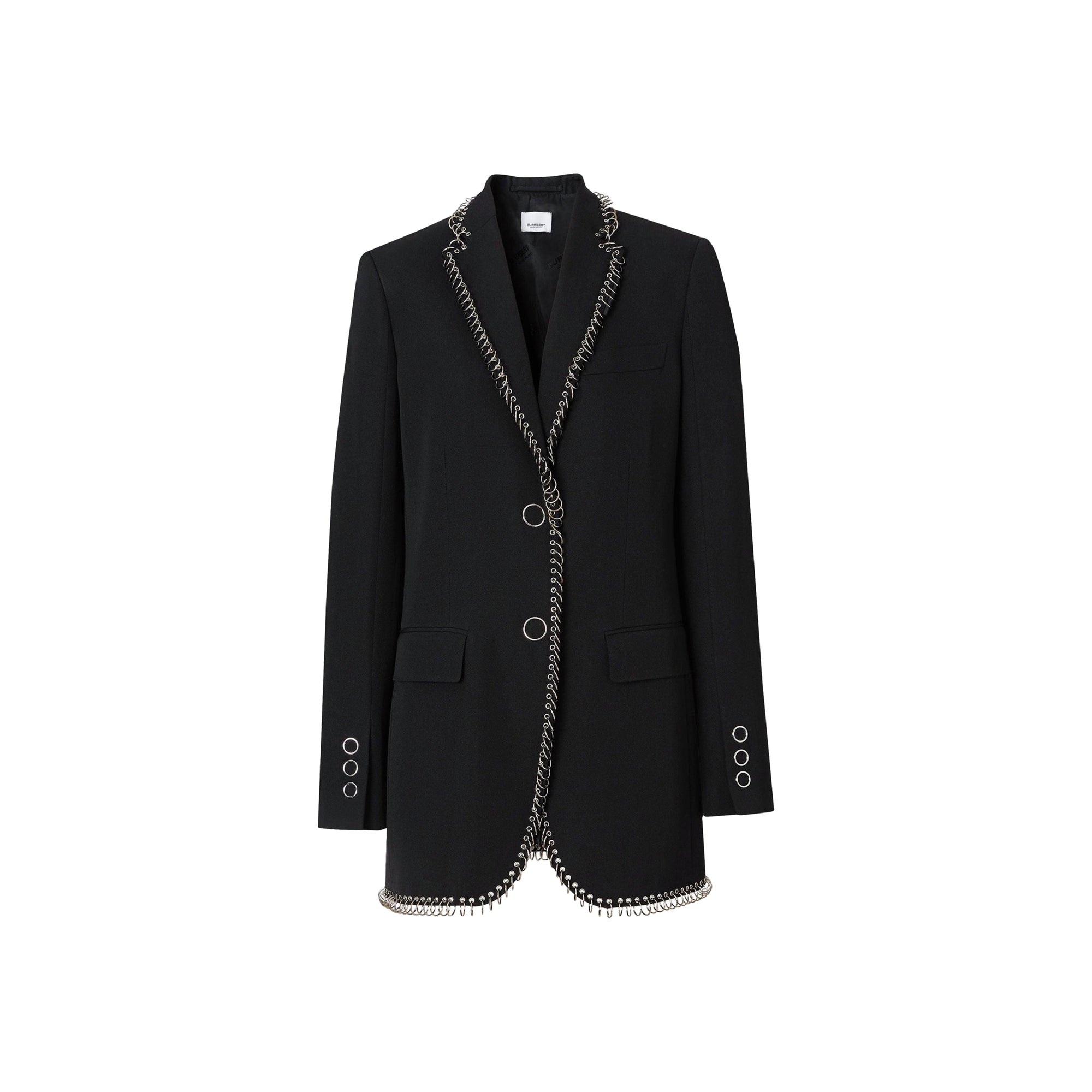 Veste tailleur en laine avec anneau - Noir