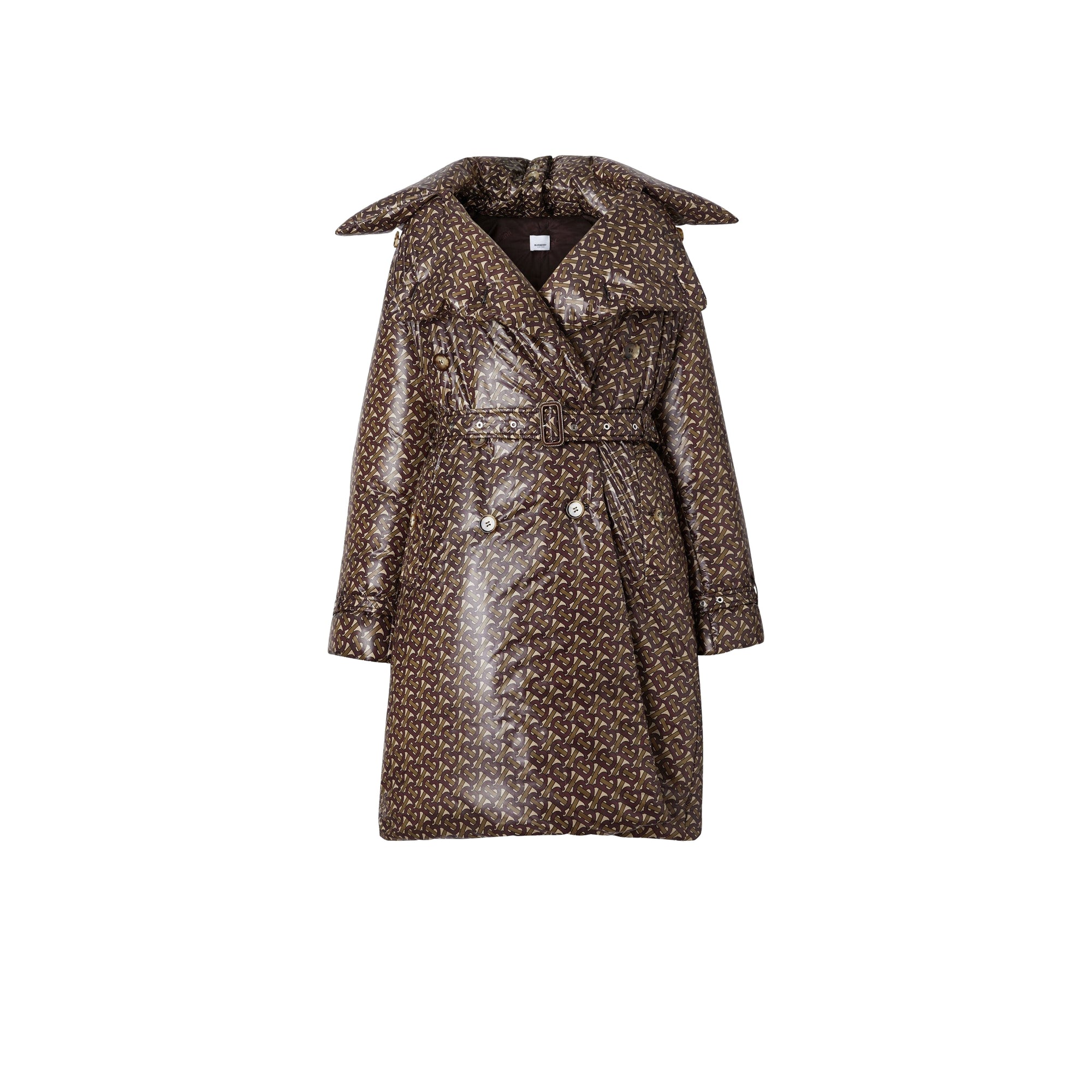 Trench en nylon monogram rembourré en duvet - Brun bride
